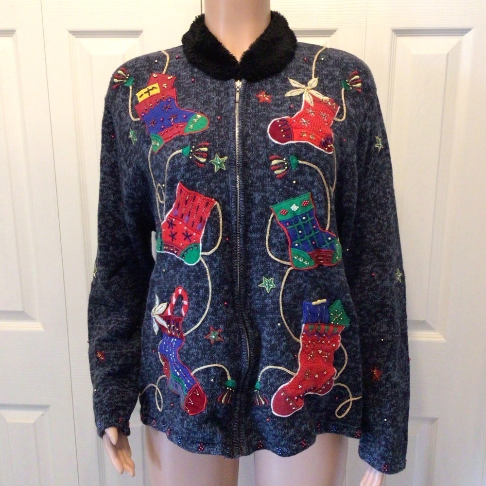 Designers Studio Originals Vintage Long Sleeve Christmas Holiday Sweater Size 2X